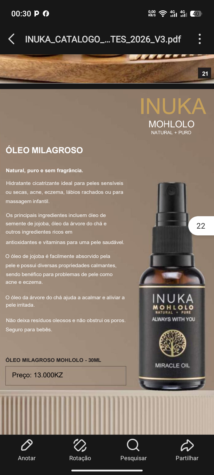 Vendas de produtos da inuka