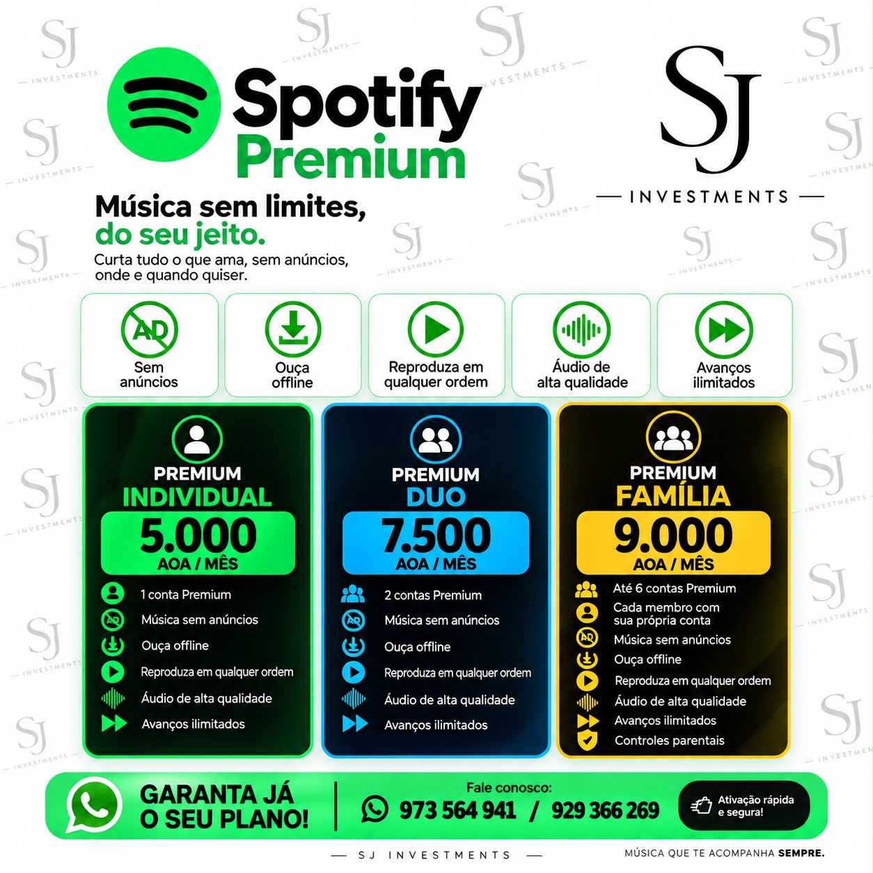 Serviços Digitais - Visa & Mastercard,Spotify Premium,Netflix...