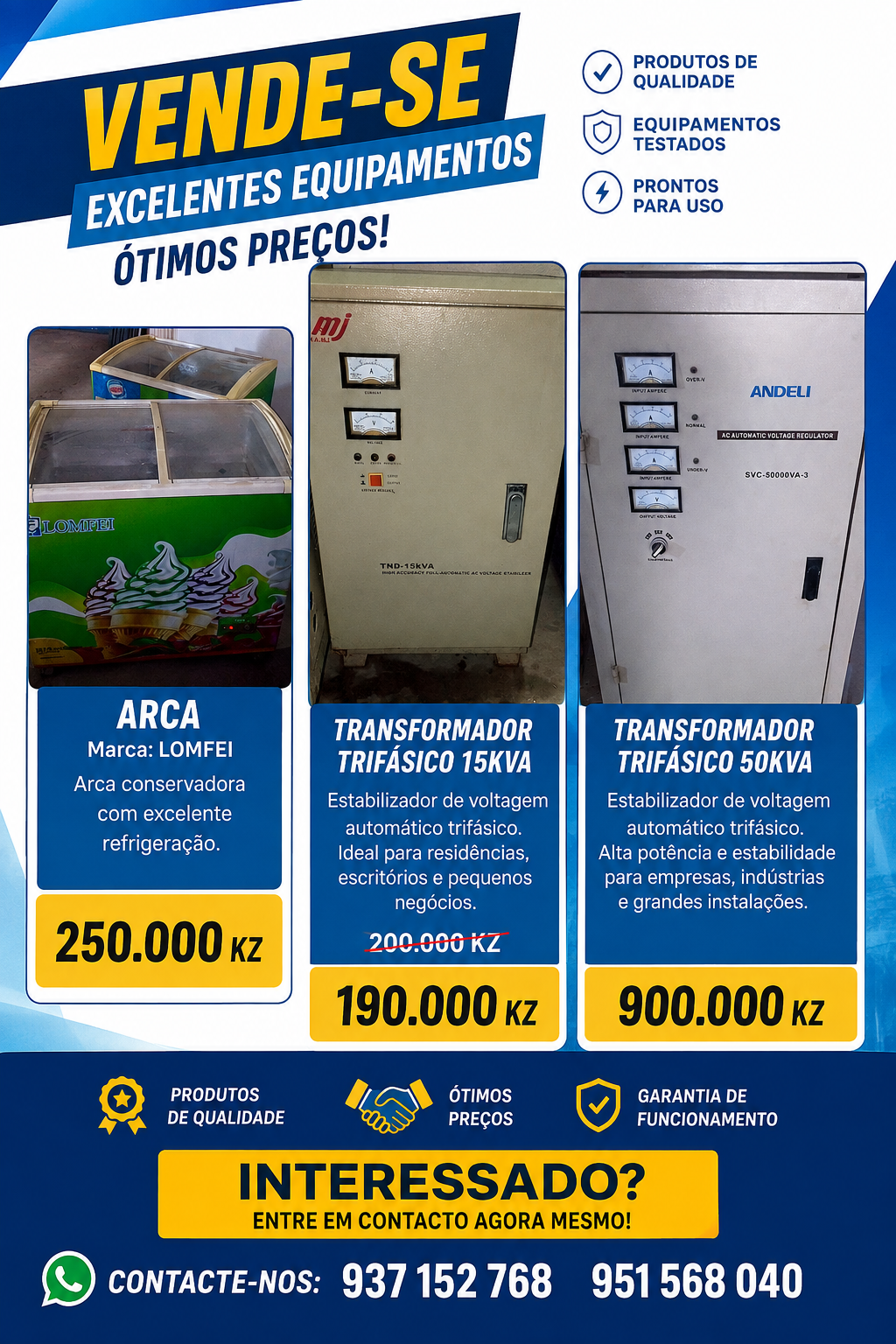 Arca vidrado ocasião e transformadores trifásicos