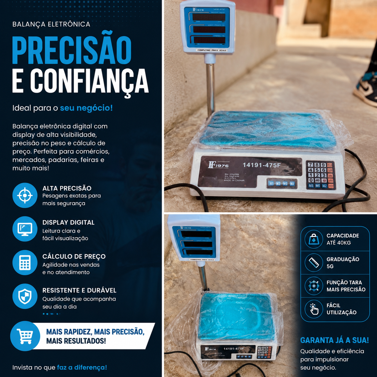 BALANÇA ELETRÔNICA DIGITAL 40KG